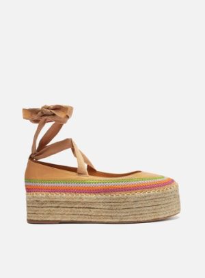 Espadrille Nude Couro Flatform Color