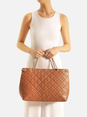 Bolsa Tote Marrom Couro Matelass? Grande