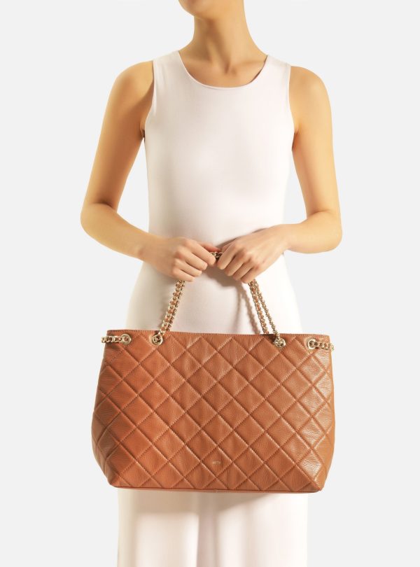 Bolsa Tote Marrom Couro Matelass? Grande