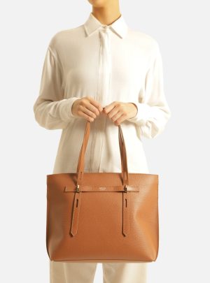Bolsa Shopping Marrom Grande Al?as Metais