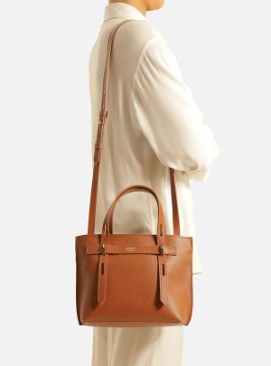 Bolsa Tote Marrom M?dia Al?as Metais