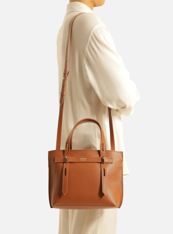 Bolsa Tote Marrom M?dia Al?as Metais
